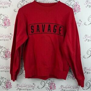 SWS sweater pull over savage black Red Crewneck Sweatshirt graphic shirt top